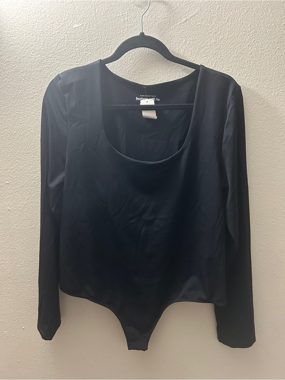 Aeropostale Black Scoop Neck Long-Sleeve Bodysuit
